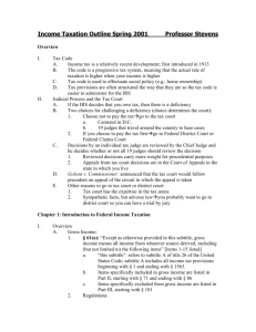 Income Taxation Outline Spring 2001