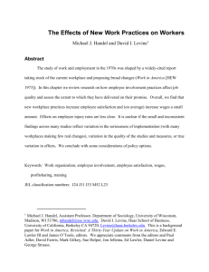 I) Theory relating work practices to employee outcomes: