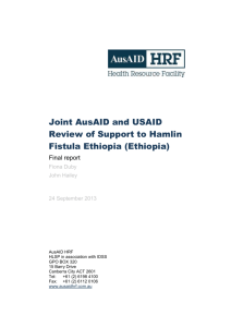 Joint AusAID and USAID Review of Support to Hamlin Fistula