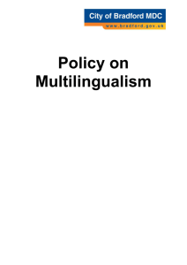 Policy on Multilingualism Contents Policy on Multilingualism 1