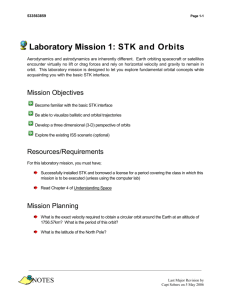Laboratory Mission 1: STK and Orbits