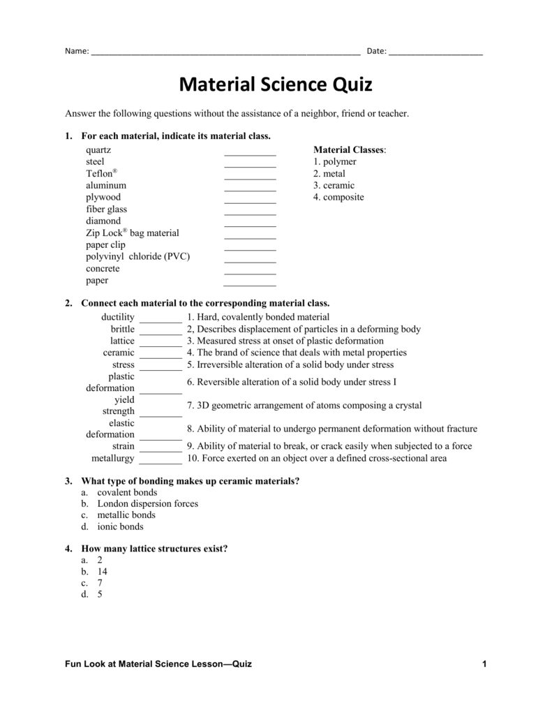 science quiz questions and answers for class 5 to 7 quiz