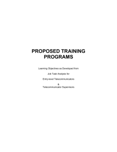 proposed training programs - Emergency Services Communication