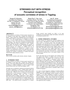 Stressed Out With Stress: Perceptual Recognition of Acoustic