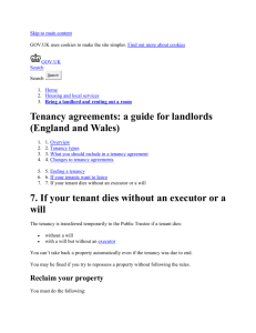 Tenancy agreements: a guide for landlords (England and Wales