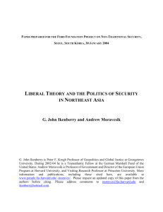 Liberal Theory and the Politics of Security in Northeast Asia