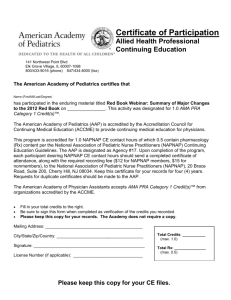 Allied Health - American Academy of Pediatrics