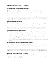 Audio Translation Guidelines