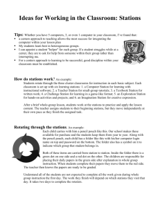 Ideas for Working in the Classroom: Stations