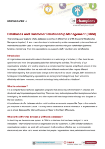 Databases and CRM systems