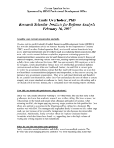 Emily Overholse - Institute for Defense Analysis