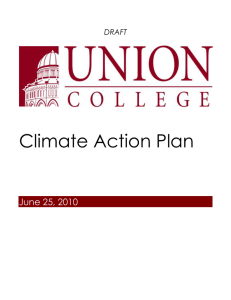 Union College Climate Action Plan DRAFT DRAFT Climate Action