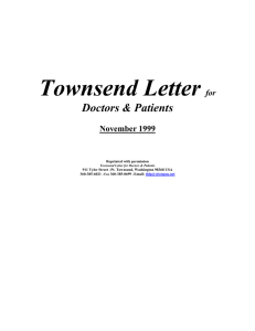 November 1999 Townsend Letter Article Format