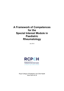 Rheumatology - Royal College of Paediatrics and Child Health