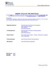 Clinical Research Protocol - University of Pennsylvania School of