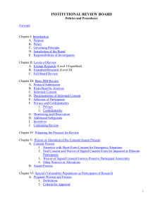 IRB Policies and Procedures