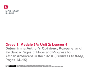 Grade 5: Module 3A: Unit 2: Lesson 4 Determining Author`s
