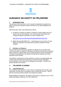 GUIDANCE OF SAFETY IN FIELDWORK