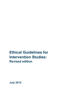Ethical Guidelines for Intervention Studies