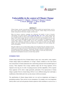 Vulnerability in the context of Climate Change