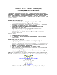 SAS Programmer – Clinical Research