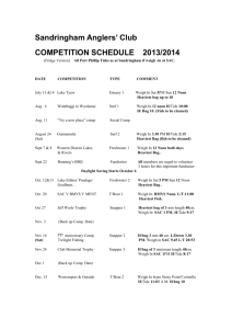 DRAFT COMPETITION SCHEDULE - Sandringham Anglers` Club