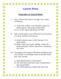 Ancient Rome Class Notes
