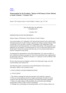 Memorandum for the President, "Report of McNamara