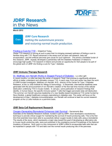 JDRF Cure Research – Halting the autoimmune process and