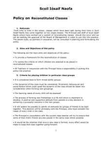 Reconstitution of Classes Policy