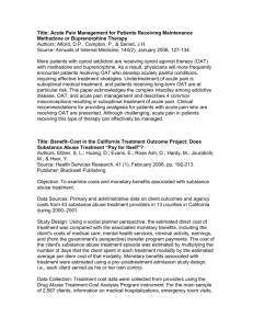 Title: Acute Pain Management for Patients Receiving Maintenance