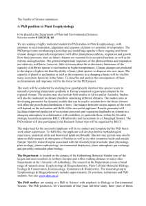 A PhD position in Plant Ecophysiology