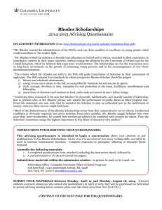 Rhodes Scholarships 2014-2015 Advising Questionnaire
