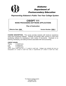 CIS 111 - Word Processing Software Applications