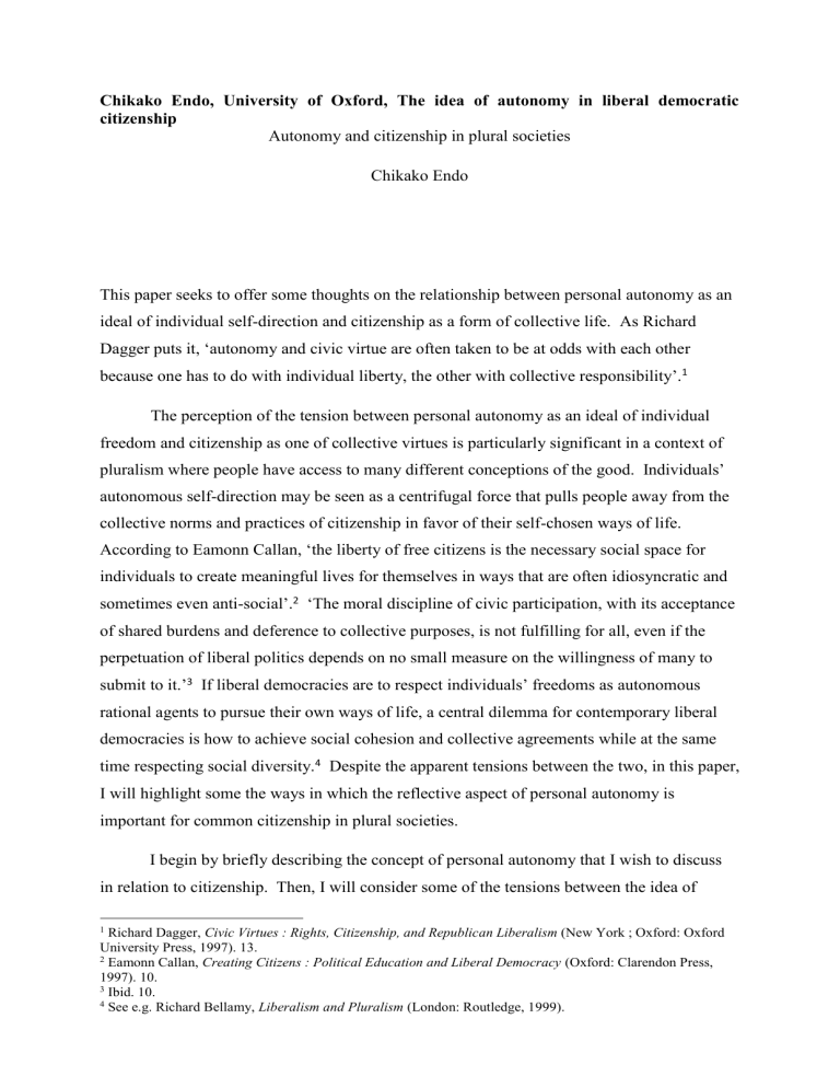 liberal citizenship theory essay