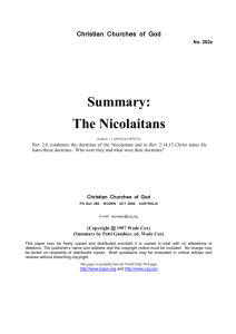 Summary: The Nicolaitans (No. 202z)