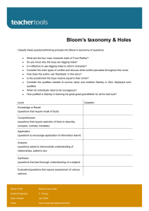 Bloom`s taxonomy & Holes