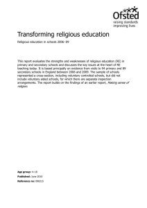 Transforming religious education Ofsted 2010 report