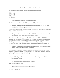 Foreign Exchange Arithmetic Worksheet