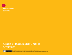 Grade 6 ELA Module 3B, Unit 1, Overview