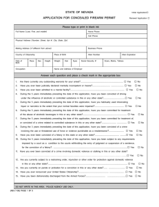 Nevada CCW Application Page 1