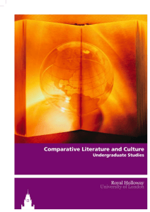 Your Comparative Literature and Culture Degree