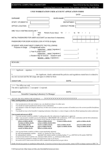 unix workstation user account application form