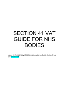 SECTION 41 VAT GUIDE FOR NHS BODIES