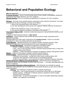 Behavioral and Population Ecology - kyoussef-mci