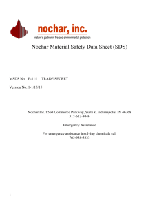 Nochar Material Safety Data Sheet (SDS) MSDS No: E