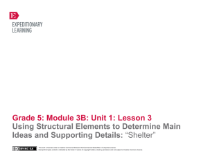 Grade 5: Module 3B: Unit 1: Lesson 3 Using Structural Elements to