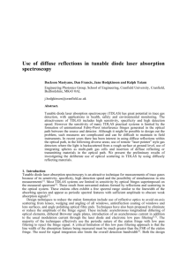 Use of diffuse reflections in tunable diode laser