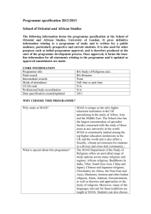 BA Study of Religions and… Programme specification 2012/2013