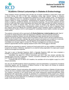 Academic Clinical Lectureships in Diabetes & Endocrinology These